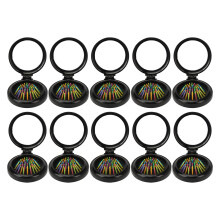 10pcs Foldable Mirror Hair Brush Colorful Tooth Comb Portable
