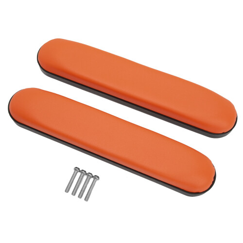 2x Wheelchair Arm Pads PU Leather Orange 2