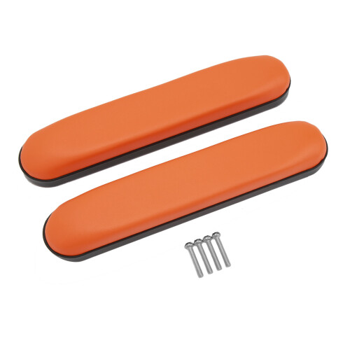2x Wheelchair Arm Pads PU Leather Orange 1
