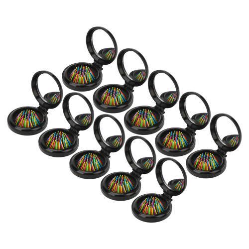 10pcs Foldable Mirror Hair Brush Colorful Comb 2
