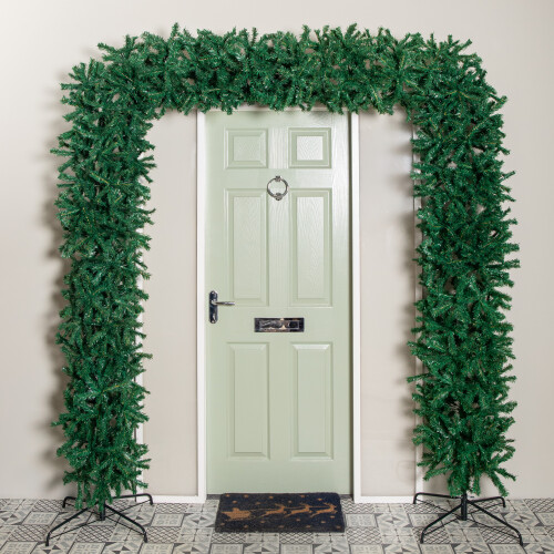 Samuel Alexander 8ft (2.35m) Samuel Alexander Double Door Plain Green Flat Top Christmas Tree Arch with 2000 Tips 1