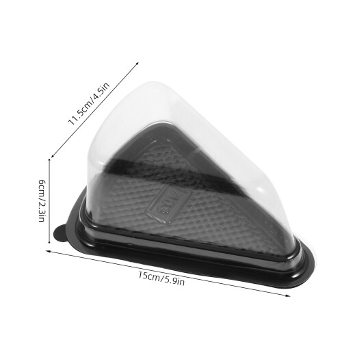 10Pcs Triangle Cake Box Plast Förpackning Svart 1