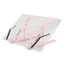 (Pink) Faltbarer Acryl-Buchständer mit Seitenklammern verstellbar pink