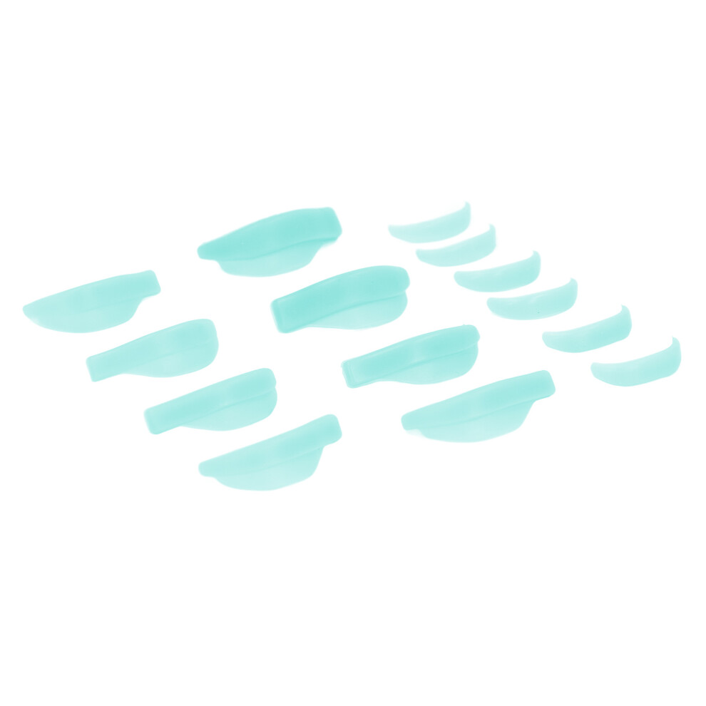 (Green) 7 Pairs Silicone Eyelash Perming Curler Reusable Lash Lift Pink