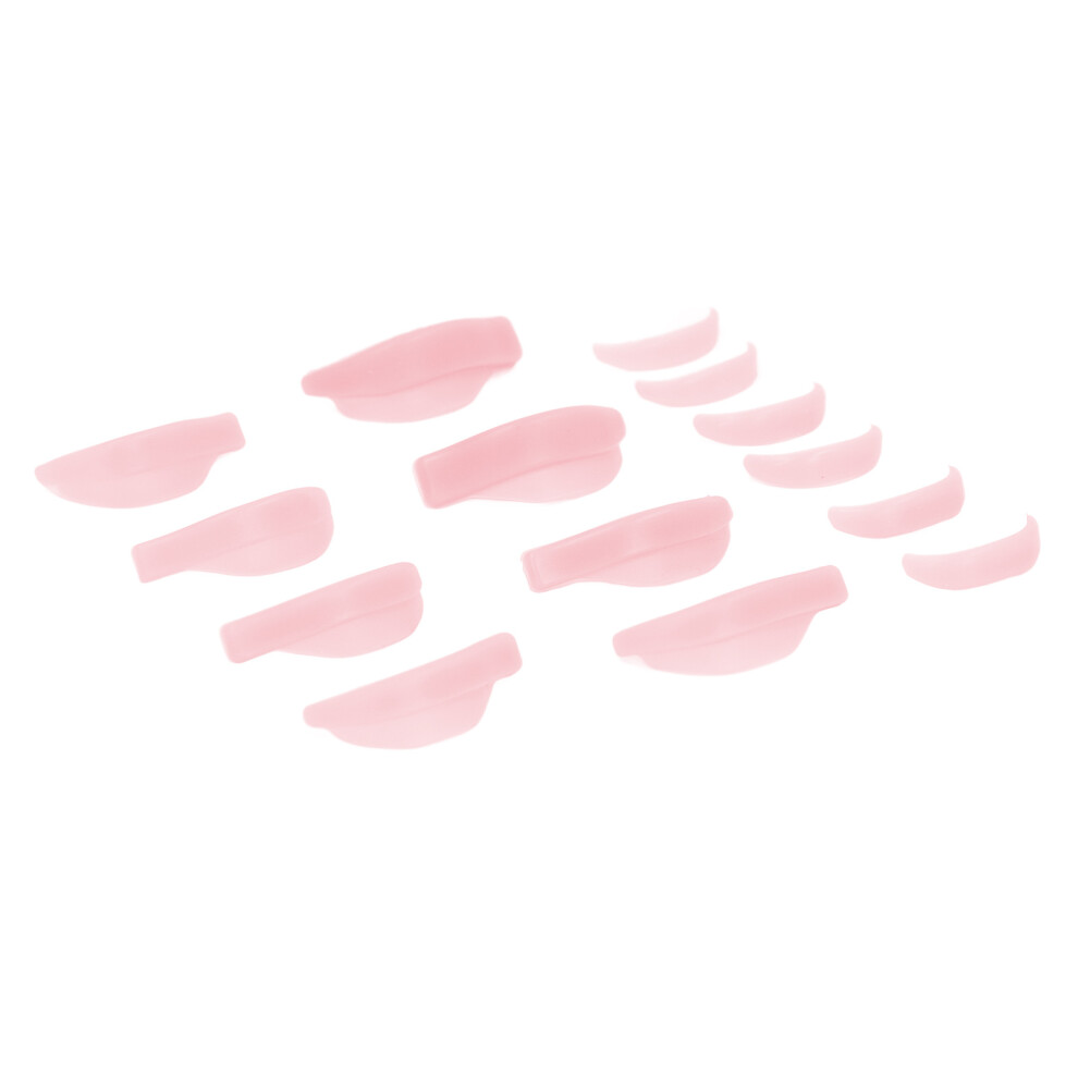 Pink (Pink) 7 Pairs Silicone Eyelash Perming Curler Reusable Lash Lift