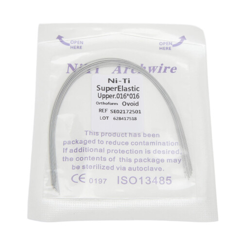 (Upper Teeth) 50x Nickel-Titan-Quadratdraht 0,016" Ortho 1
