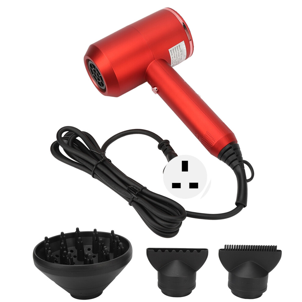 (UK Plug 220V) 1800W Hair Dryer 3 Heat Mode Constant Temp Negative Ionic Portable