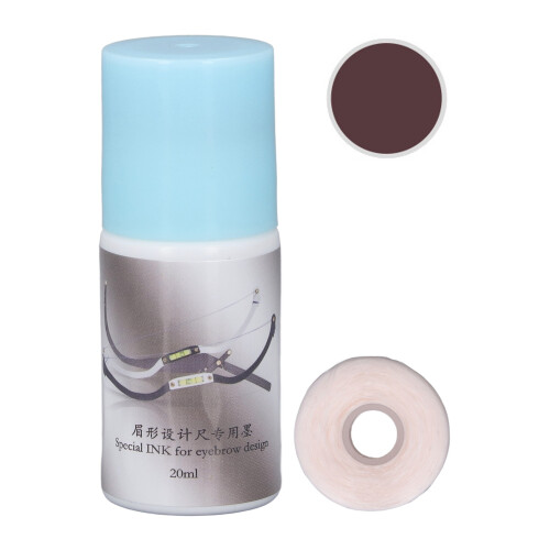 (Brown) 20ml Eyebrow Shaper Ink 50m Mapping String Kit Purple