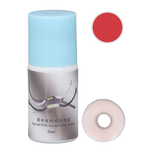 (Red) 20ml Eyebrow Shaper Ink 50m Mapping String Kit Purple