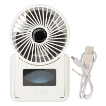 Mini Faltbarer Tischventilator Leise mit Licht Wiederaufladbar