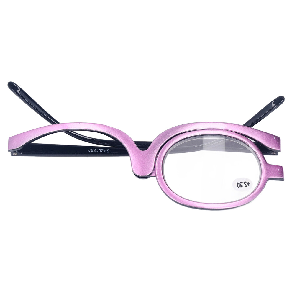 (+3.50) Magnifying Makeup Glasses +3.50 Scratch Resistant Flip Down