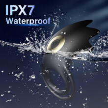 Wtoyu Silicone Vibrating Cock Ring 10 Modes USB Rechargeable IPX7