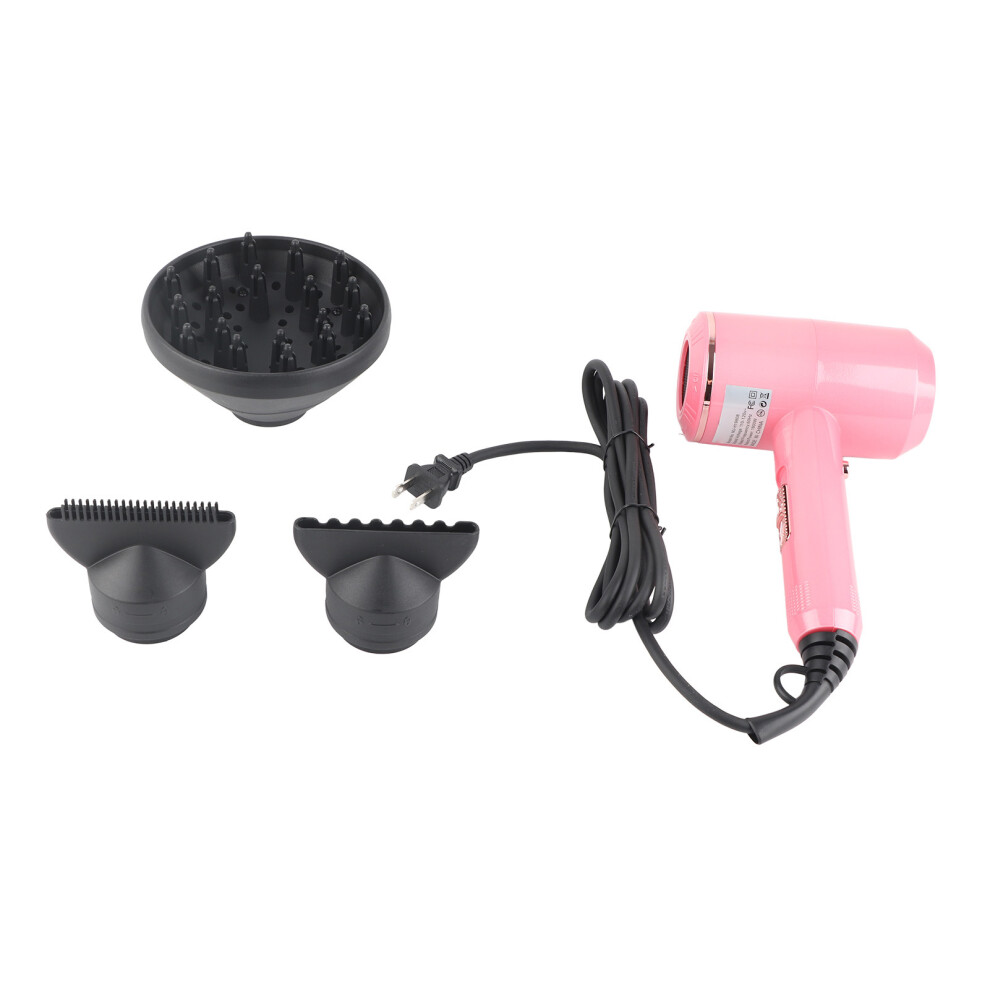 Pink (Us Plug 110V) High Power Hair Dryer Negative Ion Overheat Protection Us Plug