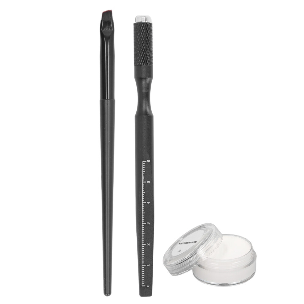 White Eyebrow Mapping Kit Microblading Pen 10G Paste Brush