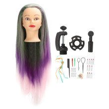 Grün-Lila Perückenpuppe Friseur-Training