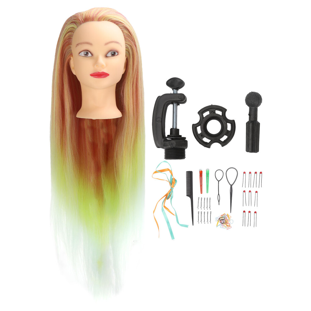Mannequin Head Synthetic Hair Hairdressing Training Model