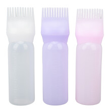 3x Haarfarbe-Applikatorflasche mit Wurzelkamm