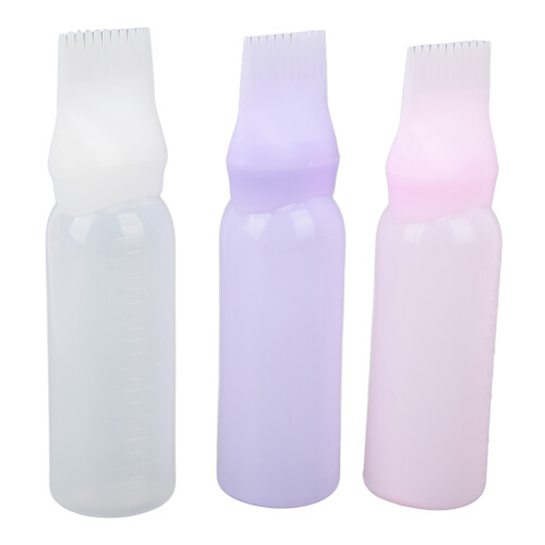 3x Haarfarbe-Applikatorflasche mit Wurzelkamm 1