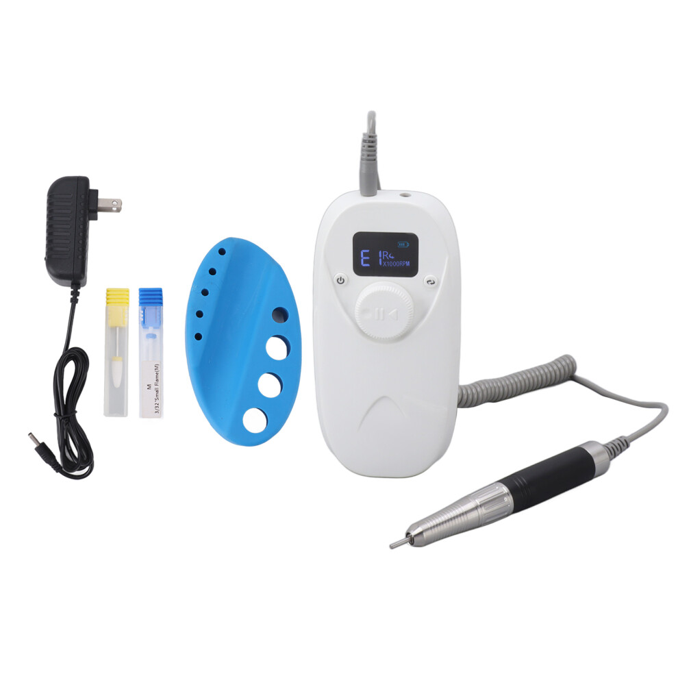 (White) Coreless Electric Nail Polisher 30000Rpm 2200Mah 100-240V 461605435930