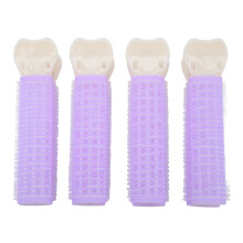 4x Frauen-Haarwurzelspangen fluffig Styling-Roller lila