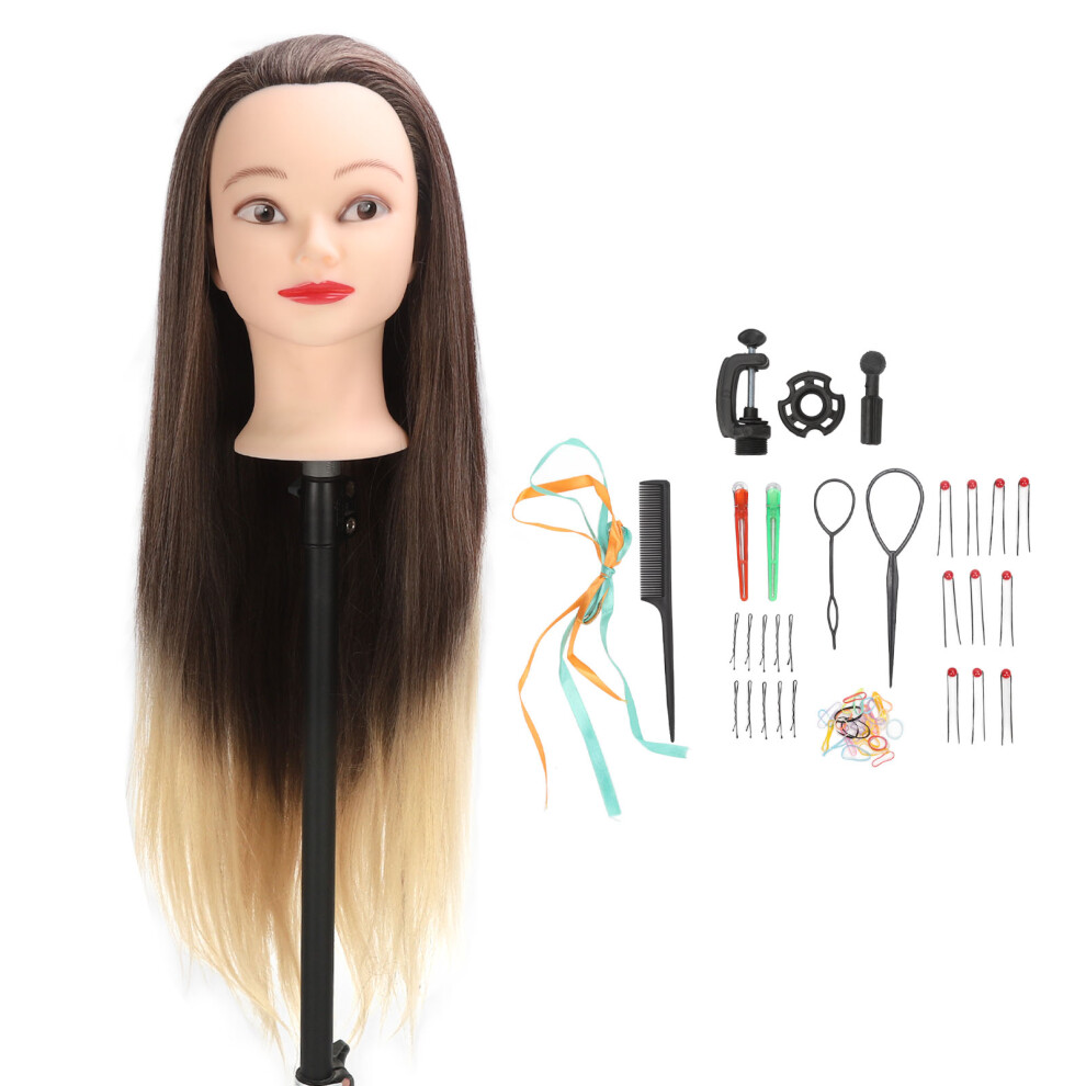 Unisex Mannequin Head Hairdressing Training Model Synthetic Fiber