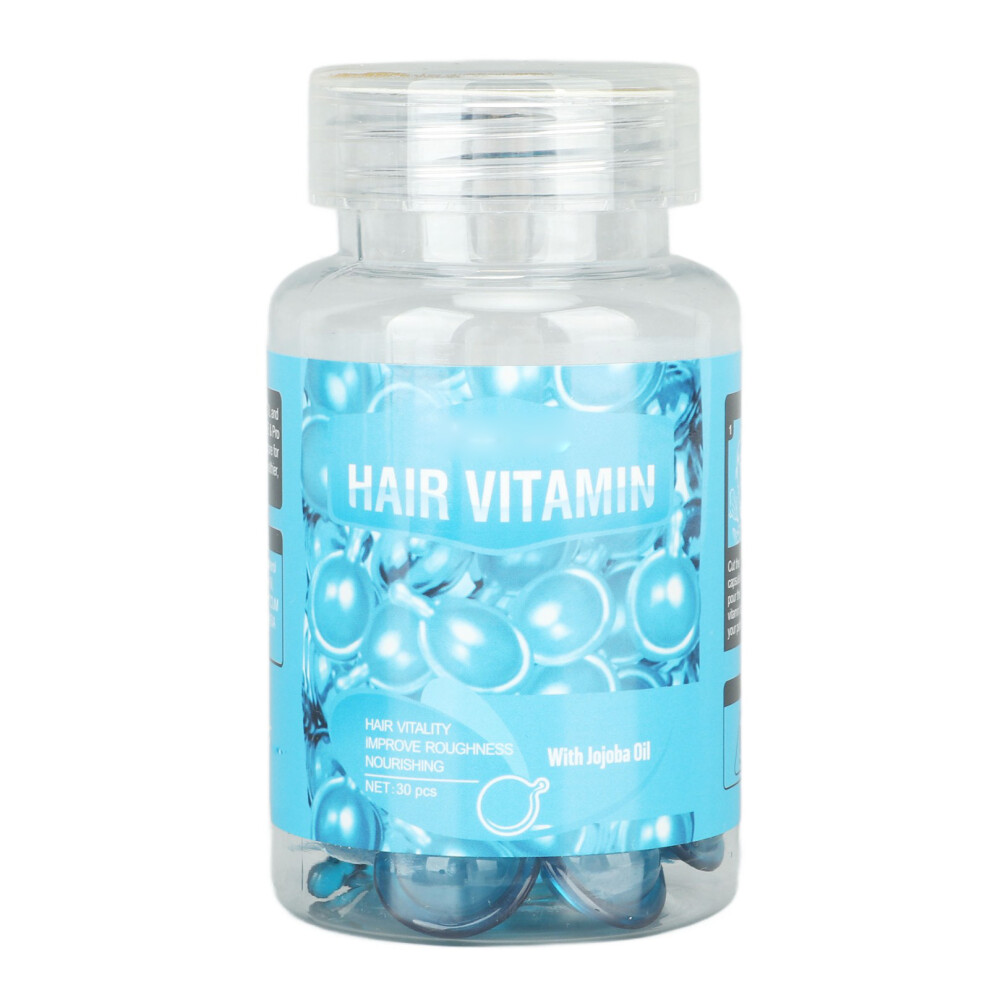 Blue 30Pcs Hair Vitamin Capsules Repair Nourish Smooth Moisture