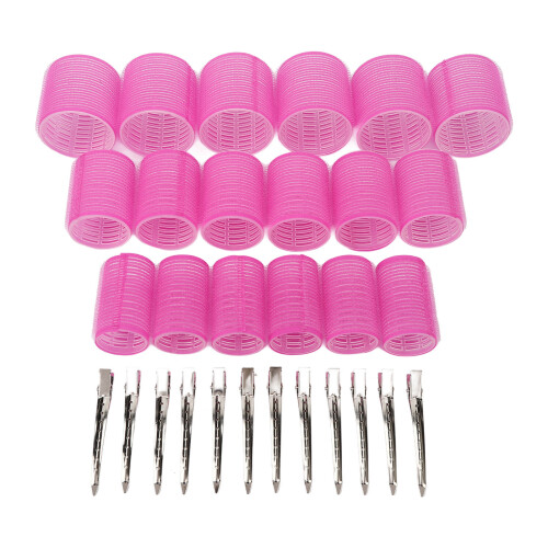 Haarwurzeln-Rollen Pink Selbsthaftend mit Clips für Styling
