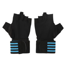 (XL) Fingerlose Trainingshandschuhe mit vollem Palmenschutz Blau XL