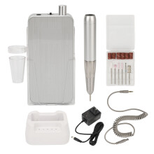 (US Plug) Maniküre-Pediküre-Set 35000U/min Akku 2600mAh Silber