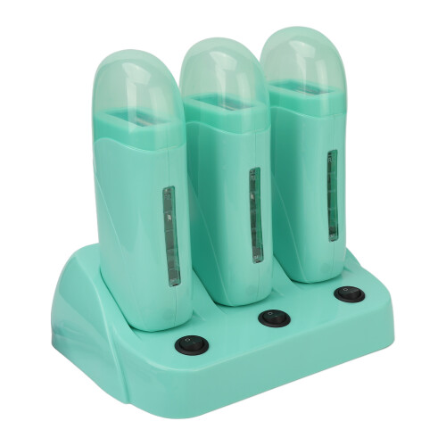 (US Plug 110V) 3x Roll-On-Wachswärmer, elektrisch, Haarentfernung mit Basis 1