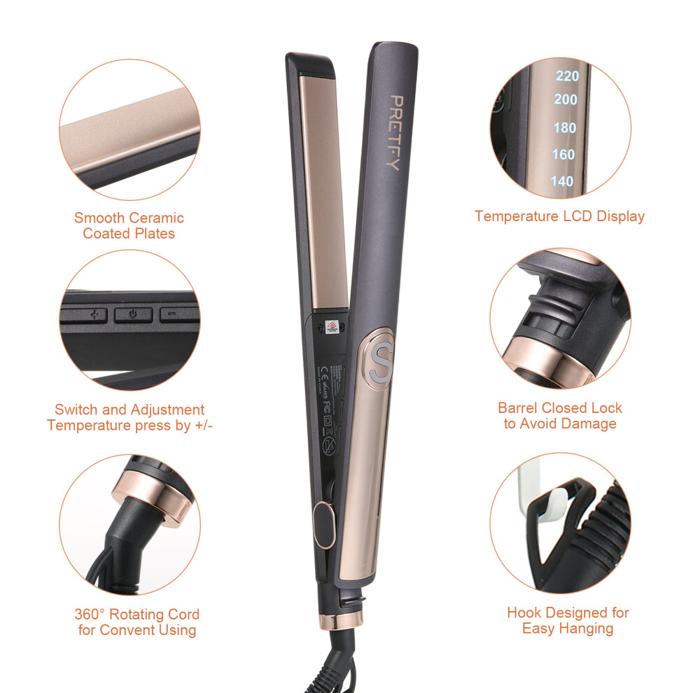 Portable Ionic Ceramic Hair Straightener Quick Heated Anti-Scald Comb