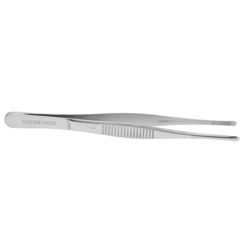 Stainless Steel Serrated Straight Forceps 5.5in 2