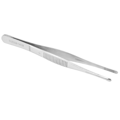 Stainless Steel Serrated Straight Forceps 5.5in 1