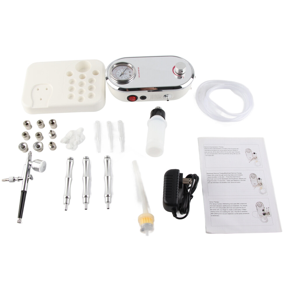 (US Plug) Dermabrasion Machine Collagen Tightening 9 Heads 100-240V US Plug