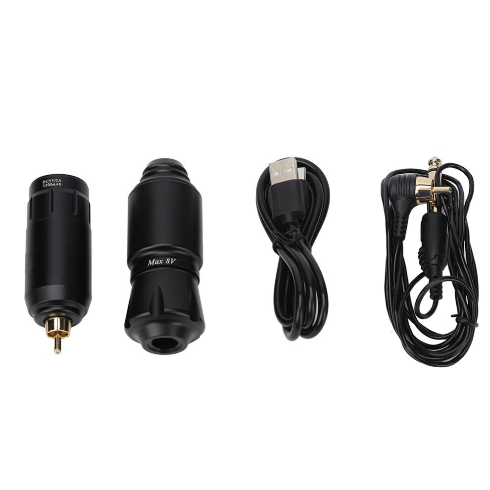 Black/Red () Wireless Tattoo Machine 1200Mah Battery Rca Rotary Pen For Artist