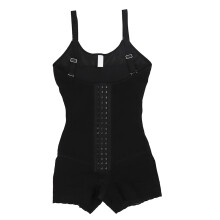 (XL) Beinstraffer Ganzkörperanzug, Spitzenschluss, dehnbare, Schwarz, XL