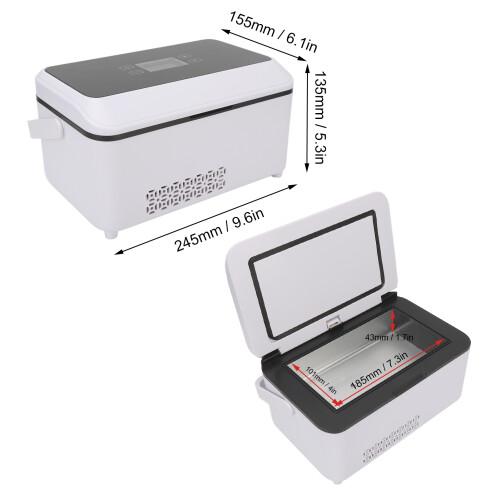 Insulin Cooler Case LED Temp Adjust Travel Box for Car