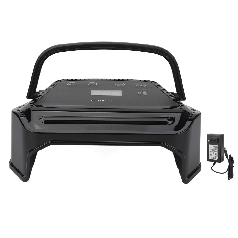 Black Uv Nail Gel Dryer 36W Led Rechargeable Nail Lamp 72W