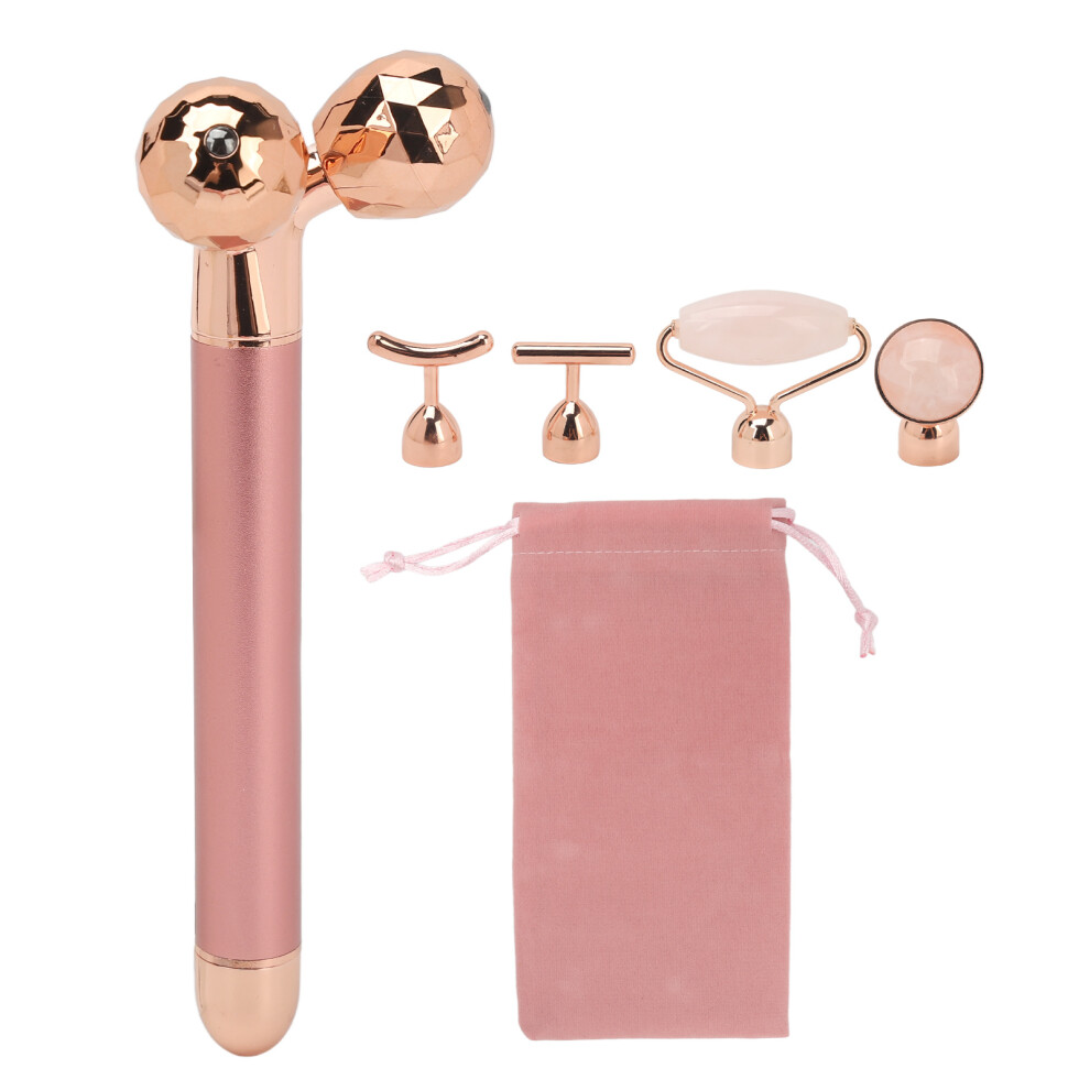 5 in 1 Electric Rose Face Roller Rose Quartz Skin Tighten Vibrating