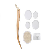EVA Lotion Applicator mit Holzgriff & 4 Pads für Dusche