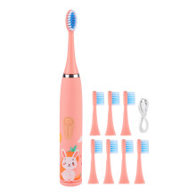 (Pink) Elektrische Kinderzahnbürste 4 Stufen 8 Köpfe USB Rosa