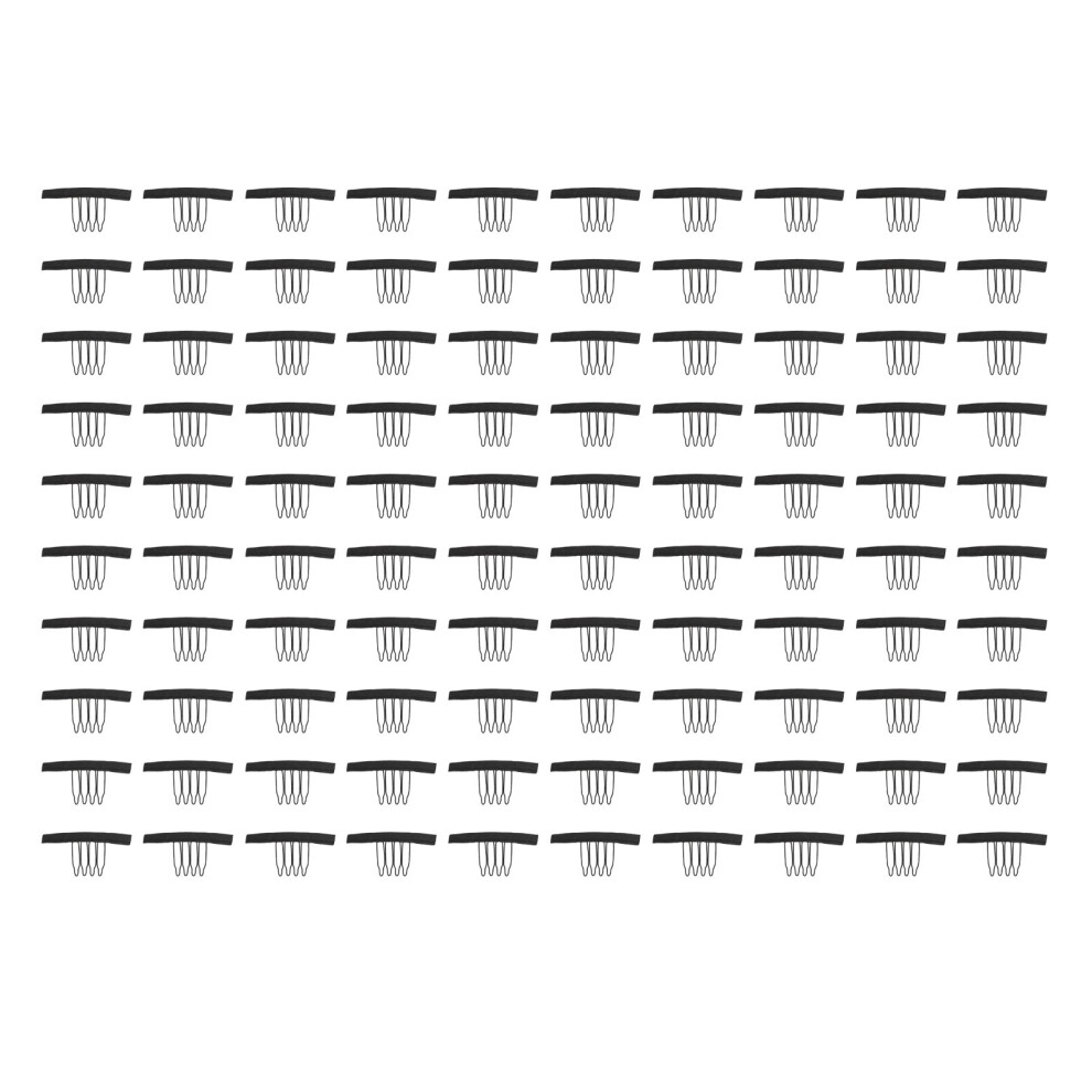 Unisex 100Pcs Stainless Steel Wig Combs 4 Teeth