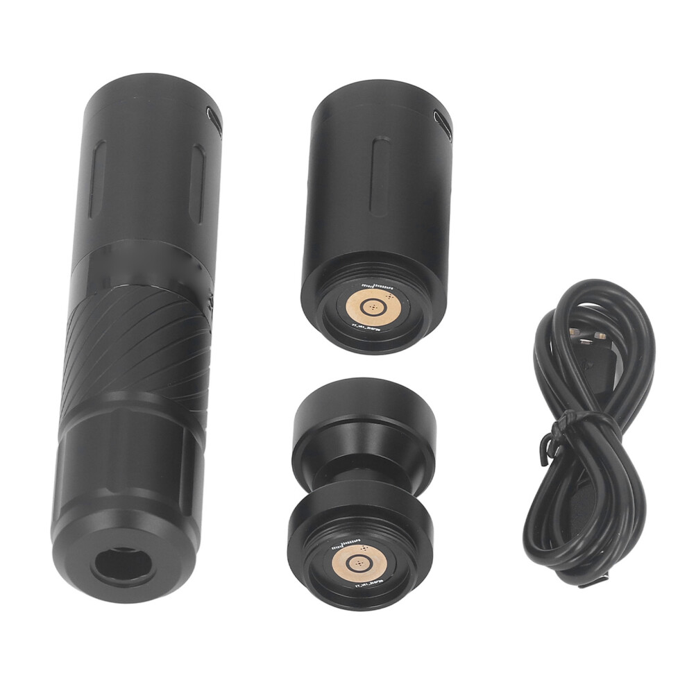Black Wireless Tattoo Cartridge Pen 1800Mah Dual Battery Led Screen