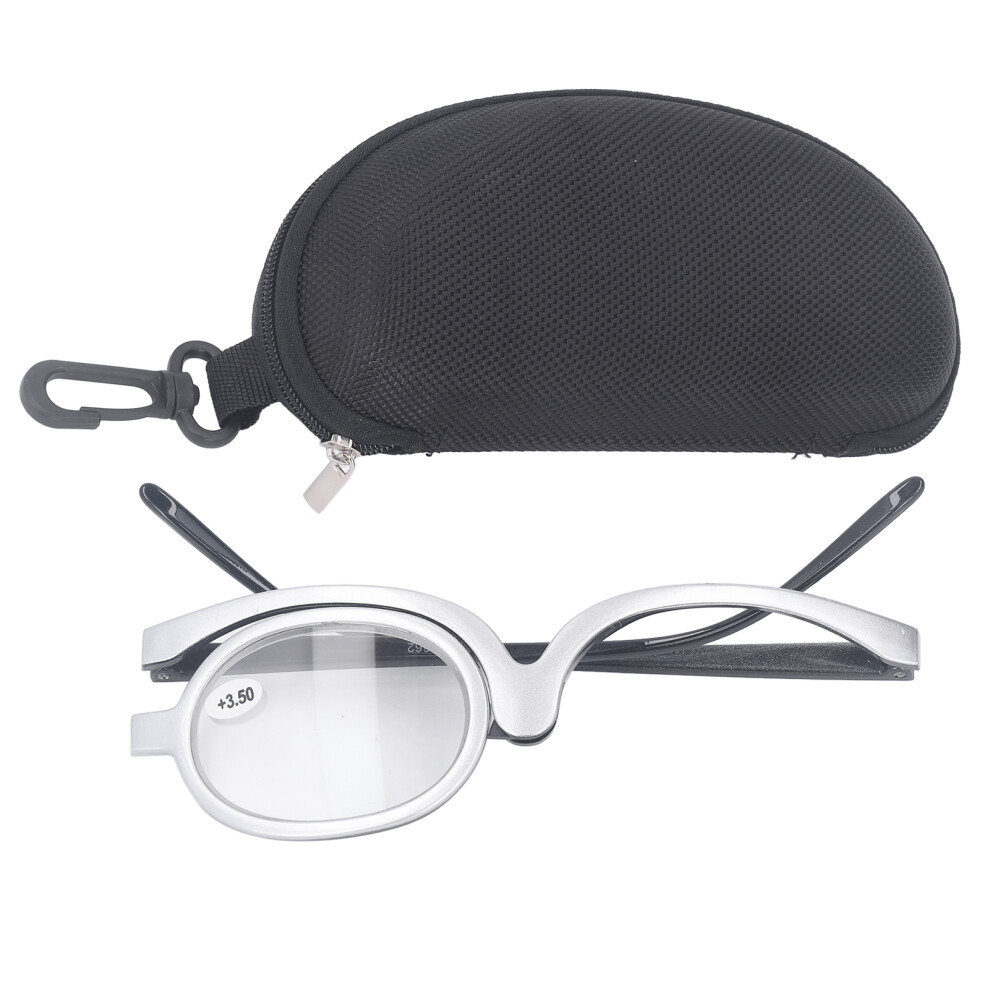 (+3.50) Magnifying Makeup Glasses Single Flip Up Lens +3.50 with Case