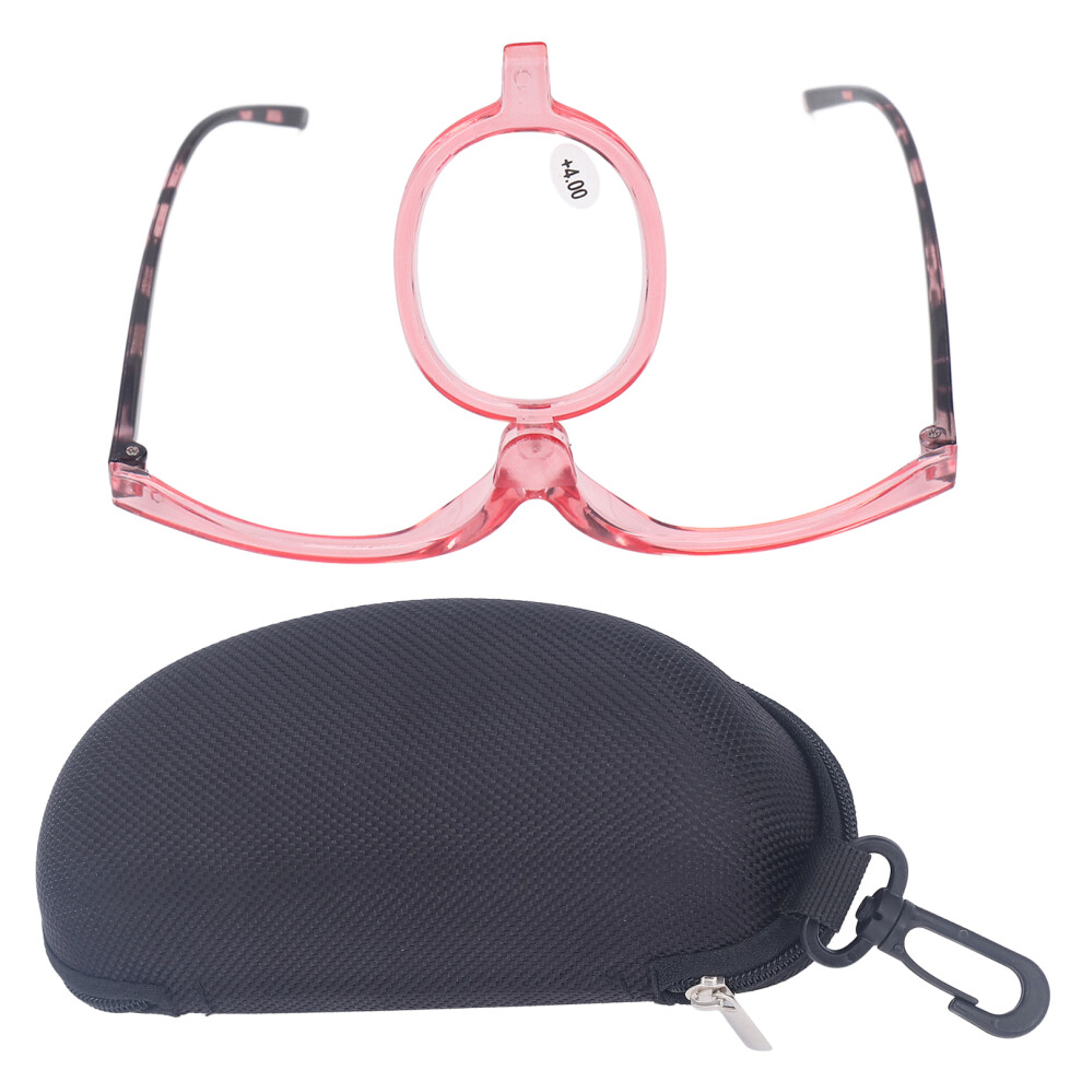 (+4.00) Magnifying Makeup Glasses Flip Down Scratch Resistant Lens +3.50