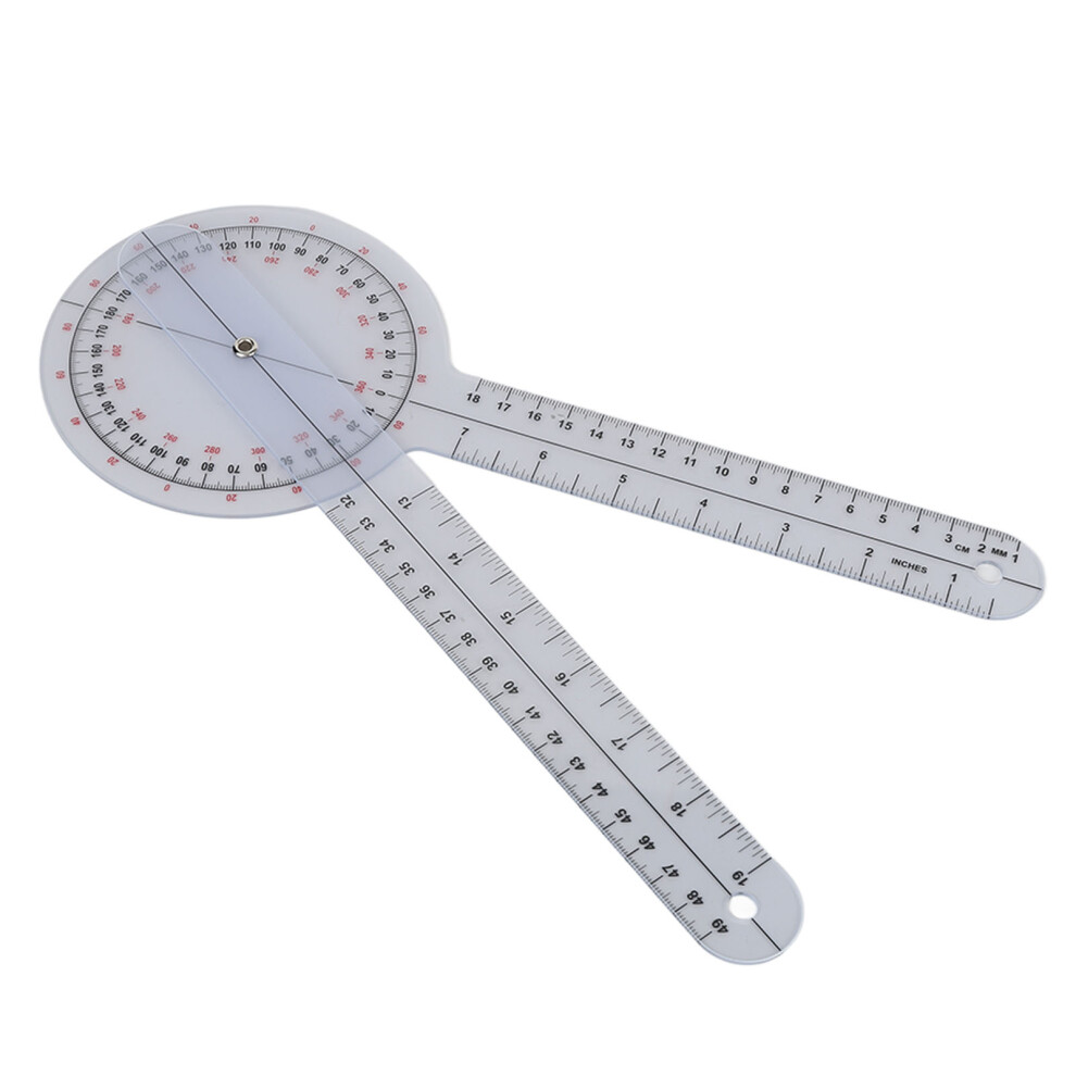 Medical Goniometer Plastic Transparent Portable Joint Ruler with Hole