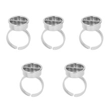 (with Partition) 5x RVS Tinta Ring Cup Zilver Voor Tattoo & Microblading