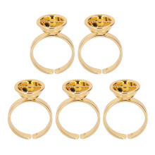 (with Partition) 5x RVS Tinta Ring Cup Goud Voor Wimpers & Microblading