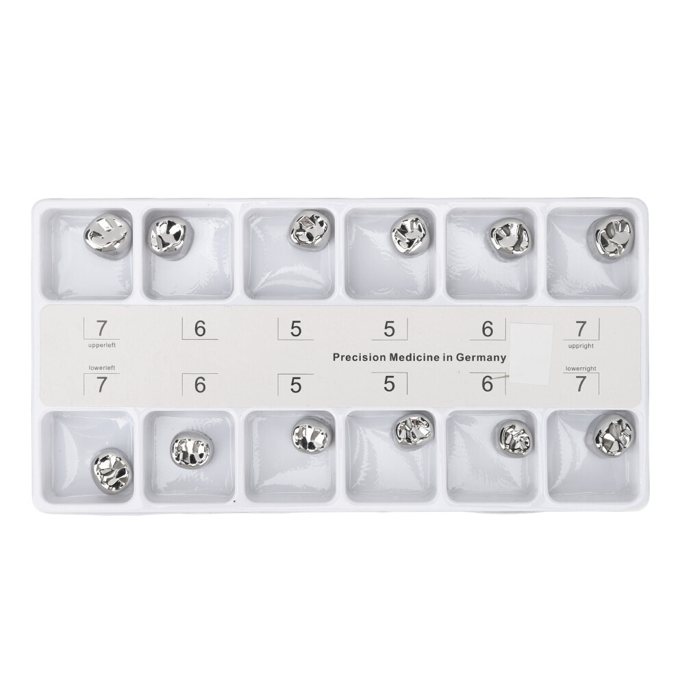 12pcs Stainless Steel Dental Molar Crowns for Adults