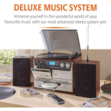 Coopers of Stortford Music System with Turntable, CD, Cassette, DAB/FM Radio ,Bluetooth , Vinyl Record Player with MP3 Recording , Playback, USB